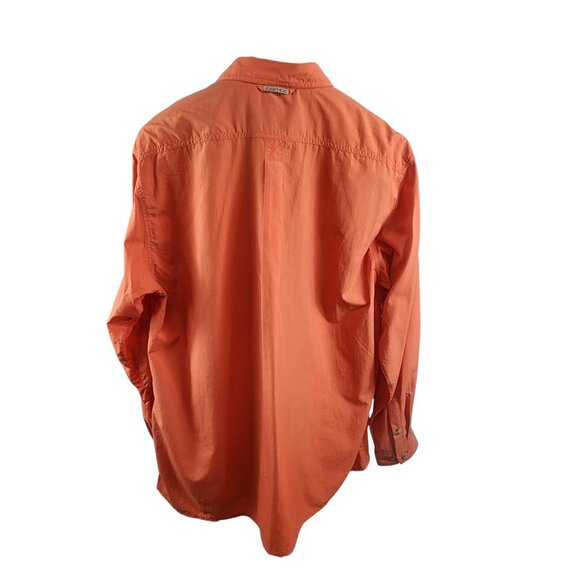 Exofficio Men's Dry Lite Orange Casual Button Down Shirt - Picture 2 of 6